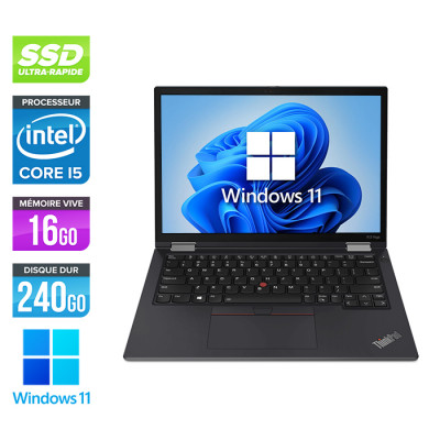 Ultrabook convertible reconditionné - Lenovo Yoga X13 Yoga - i5-10310U - 16Go - 240Go SSD - Windows 11 - État correct