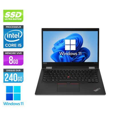 Ultrabook portable convertible reconditionné - Lenovo Thinkpad YOGA X390 - i5 - 8Go - 240Go SSD - 13" FHD Tactile - Windows 11