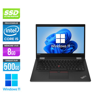 Ultrabook portable convertible reconditionné - Lenovo Thinkpad YOGA X390 - i5 - 8Go - 500Go SSD - 13" FHD Tactile - Windows 11