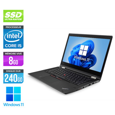 Ultrabook portable convertible reconditionné Lenovo Thinkpad YOGA X380 - i5 - 8Go - 240Go SSD - 13" FHD Tactile - Windows 10 - Trade Discount - État correct