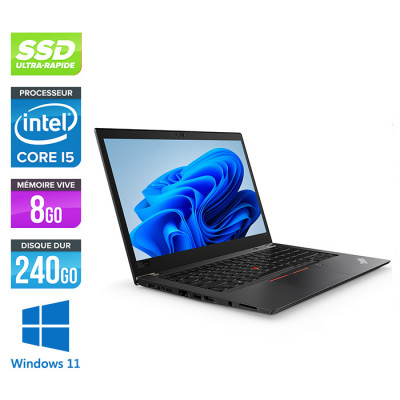 Pc portable reconditionné - Lenovo ThinkPad T480S - i5 8300U - 8Go - SSD 240Go nvme - Windows 11