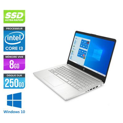 Pc portable reconditionné constructeur HP Laptop 14s-dq2030nf - Intel Core i3 - 8 Go - 256 Go SSD - 14" - Windows 10