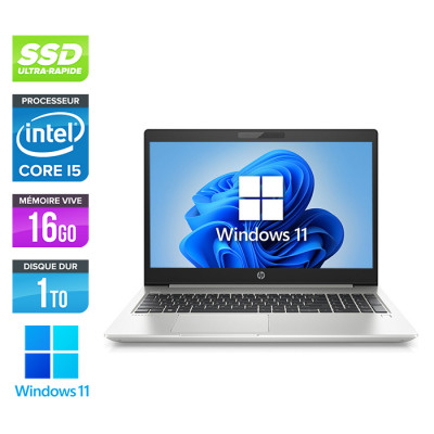 Pc portable reconditionné - HP Probook 450 G7 - i5 - 16Go RAM - 1 To SSD - FHD - Windows 11