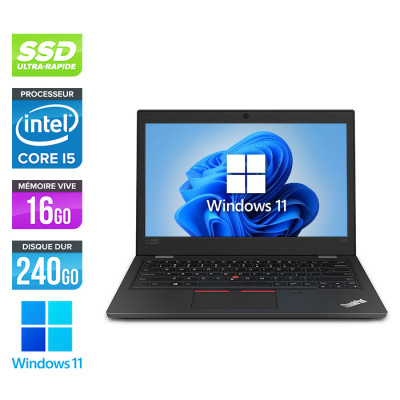 Ultrabook reconditionné - Lenovo ThinkPad L390 - Intel Core i5-8265U - 16Go de RAM - 240 Go SSD - W11