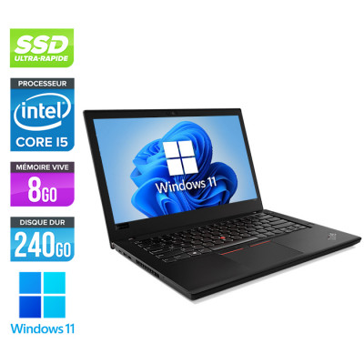 Pc portable reconditionné - Lenovo ThinkPad T480 - i5 - 8Go - 240Go SSD - Windows 11