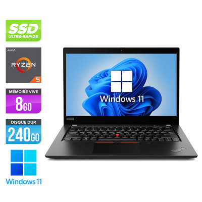 Ultrabook reconditionné - Lenovo Thinkpad X395 - Ryzen 5 Pro 3500U - 8Go - 240Go SSD - 13" - Windows 11