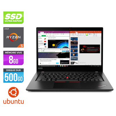 Ultrabook reconditionné - Lenovo Thinkpad X395 - Ryzen 5 Pro 3500U - 8Go - 500Go SSD - 13" - Ubuntu / Linux