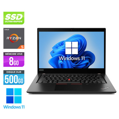 Ultrabook reconditionné - Lenovo Thinkpad X395 - Ryzen 5 Pro 3500U - 8Go - 500Go SSD - 13" - Windows 11 - État correct