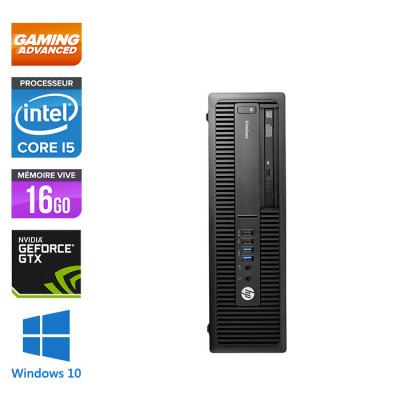 PC bureau gamer reconditionné - HP EliteDesk 800 G2 SFF - i5 - 16Go DDR4 - 1 To SSD - GeForce GTX 1050 - Windows 10