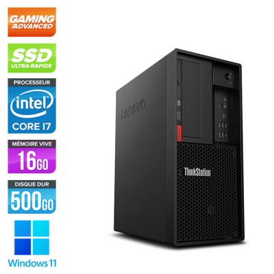Lenovo P330 Tour reconditionné - Core i7- 16Go - 500 Go SSD - GTX 1050 - Windows 11