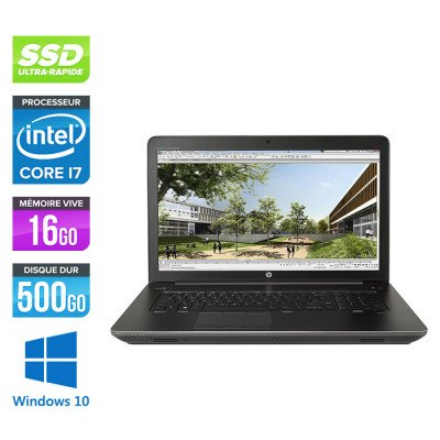 HP Zbook 17 G3 - i7 - 16Go - SSD 500Go - Nvidia M3000M - Windows 10 