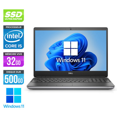 Workstation portable reconditionnée - Dell Precision 7550 - i5 - 32Go DDR4 - 500Go SSD - NVIDIA Quadro T2000 - Windows 11 - État correct