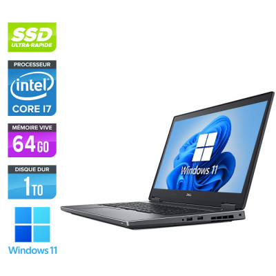 Workstation portable reconditionné - Dell Precision 7730 - i7 - 64Go - 1 To SSD - NVIDIA Quadro P3200 - Windows 11