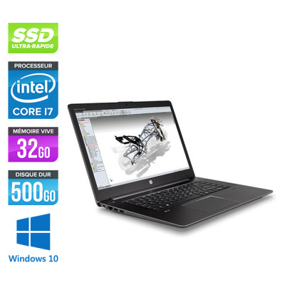 Workstation portable reconditionnée - HP Zbook 15 G3 - i7 - 32 Go - 500Go SSD - Nvidia M2200 - Windows 10 - État correct