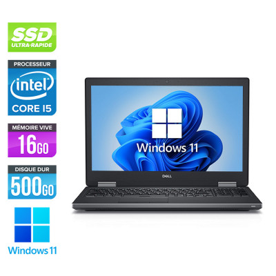 Workstation portable reconditionnée - Dell Precision 7530 - i5 - 32Go DDR4 - 500Go SSD - NVIDIA Quadro P2000 - Windows 11