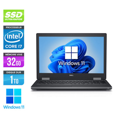 Workstation portable reconditionnée - Dell Precision 7530 - i7 - 32Go DDR4 - 500Go SSD - NVIDIA Quadro P1000 - Windows 11 - État correct