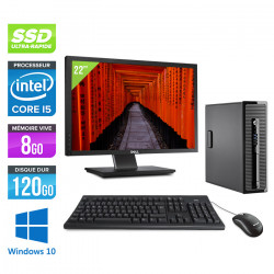 HP EliteDesk 400 G1 SFF - Windows 10 + Ecran 22"