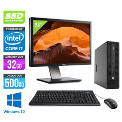 HP EliteDesk 800 G2 SFF - Windows 10 + Écran 24"