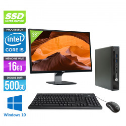 HP EliteDesk 800 G2 DM - Windows 10 - Ecran 23''