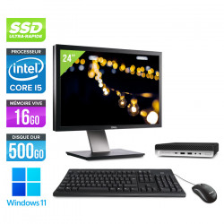 Pack PC de bureau reconditionné Dell Optiplex 3060 Micro + Écran 22 -  Intel Pentium Gold G5400T - 8Go - SSD 240 Go - Windows 11 - Trade Discount