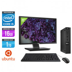 Dell Optiplex 3020 Micro - Ubuntu / Linux + Écran 22"