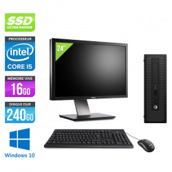 HP EliteDesk 800 G1 SFF - Windows 10 + Écran 24"