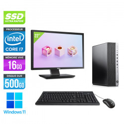 HP EliteDesk 800 G5 SFF - Windows 11 + Écran 22"