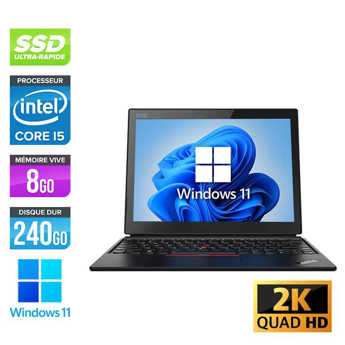 Ultrabook reconditionné - Lenovo Thinkpad X1 Tablet - Core i5-8250U - 8Go -  240Go SSD - QHD+ Tactile - W11 - Trade Discount