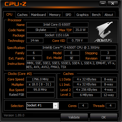 BenchMark CPU-Z