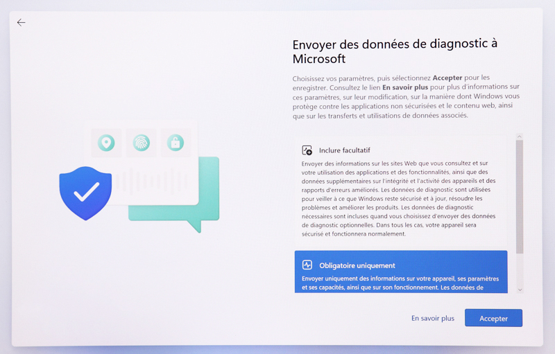 Demande d'envoi des données diagnostic à Microsoft