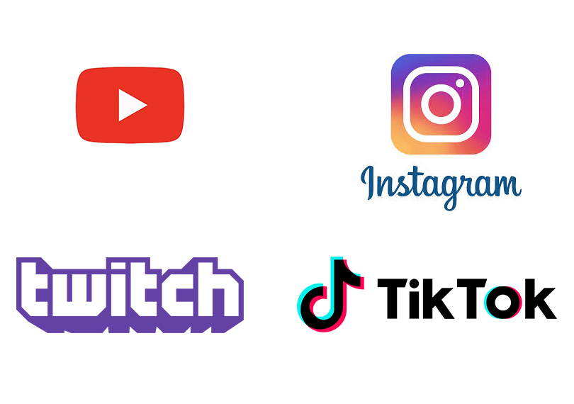 Réseaux sociaux qui utilisent le montage vidéo - YouTube, Twitch Instagram, TikTok